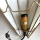 Pair of fan-shaped wall lights in glass paste and brass.