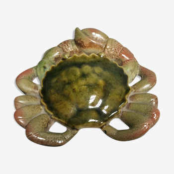 Painted ceramic crab , vintage wall decoration
