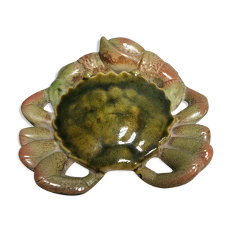 Painted ceramic crab , vintage wall decoration