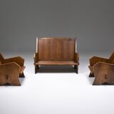 Italian Settee in Stained Beech - 1940's