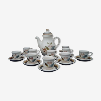 Gien sandstone coffee set coffee maker and 10 cups