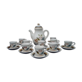 Service à café en grès de Gien cafetière et 10 tasses
