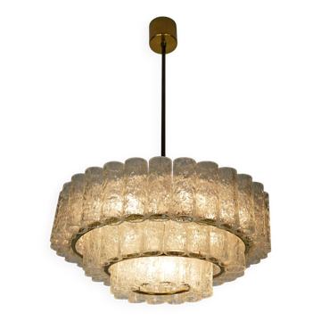 1960s vintage mid century doria ice glass CHANDELIER with 63 glass tubes