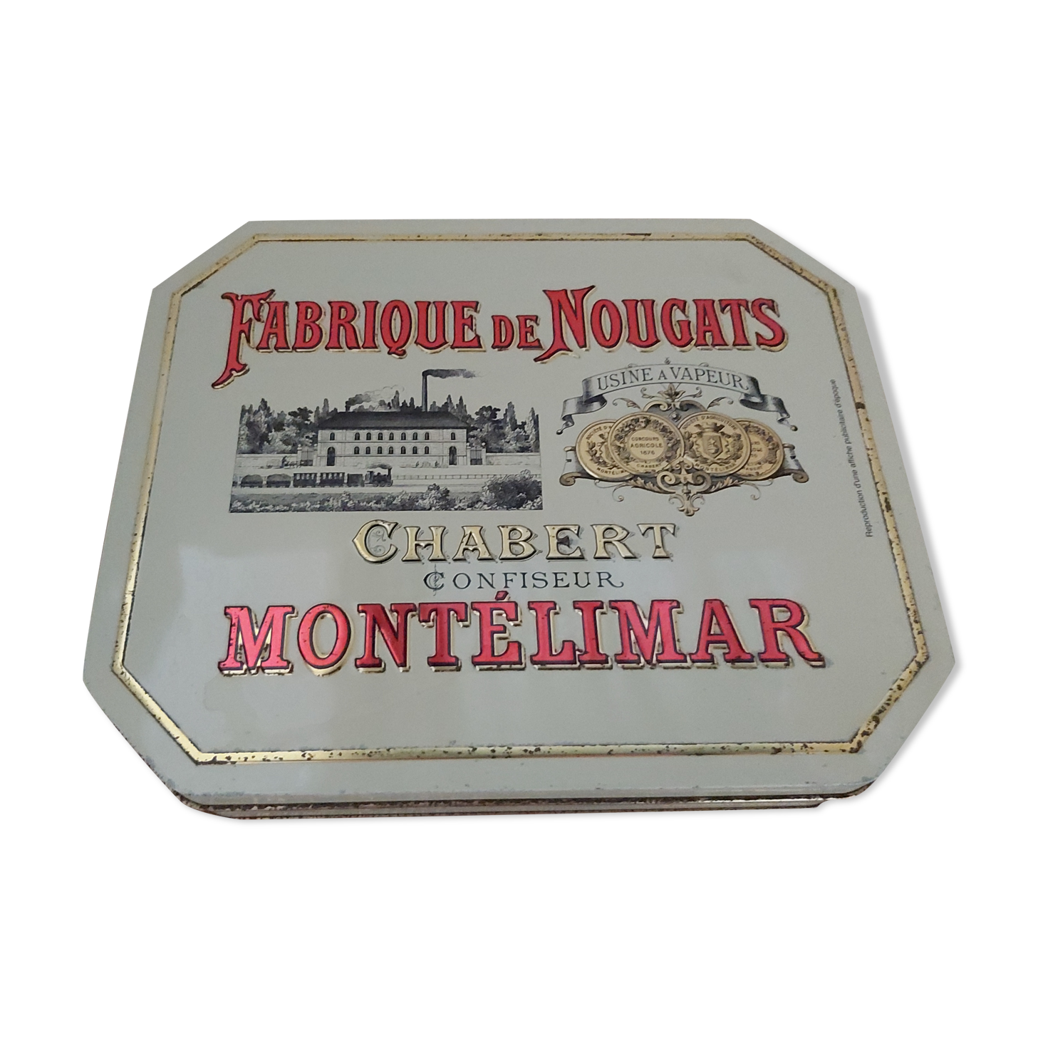 Boîte ancienne en métal Nougats Montélimar