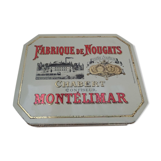 Antique metal box Nougats Montélimar