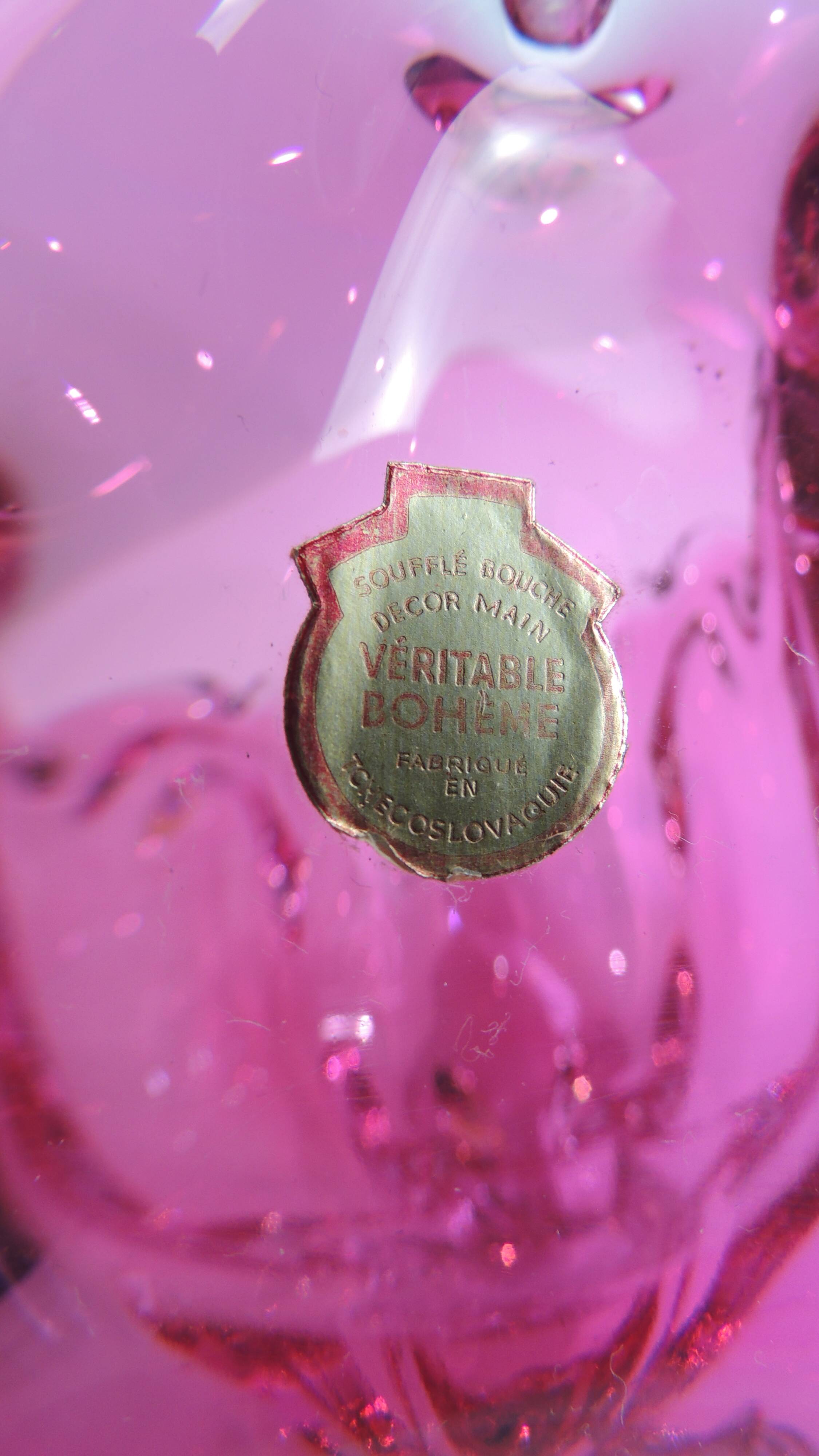 Czech Chribska glass ashtray / bowl / pocket emptier / Josef Hospodka