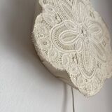 Textile Plafond /ceiling lamp, swedish modern, crochet, Flower shaped, 1940