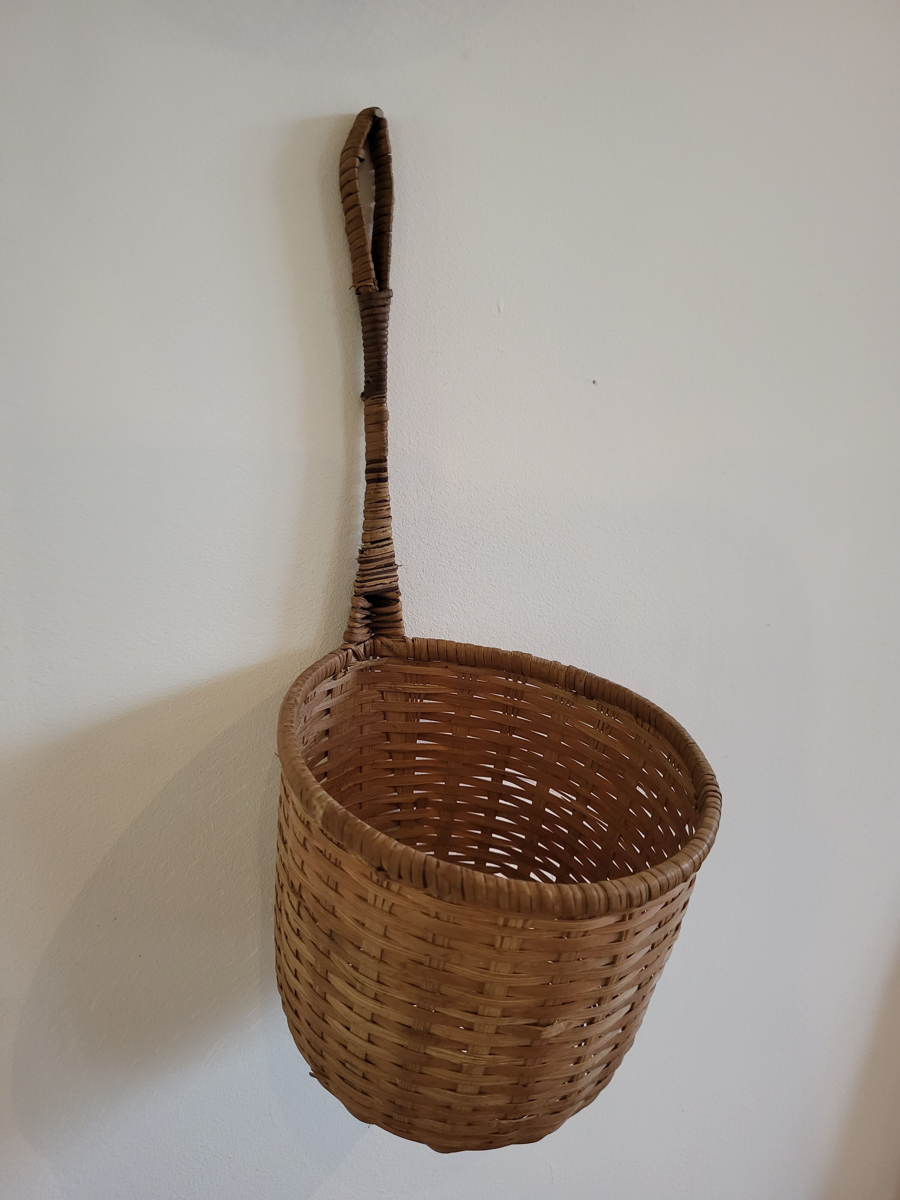 Vintage woven wicker pan