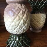 Paire de vases ananas en grès Rhoda