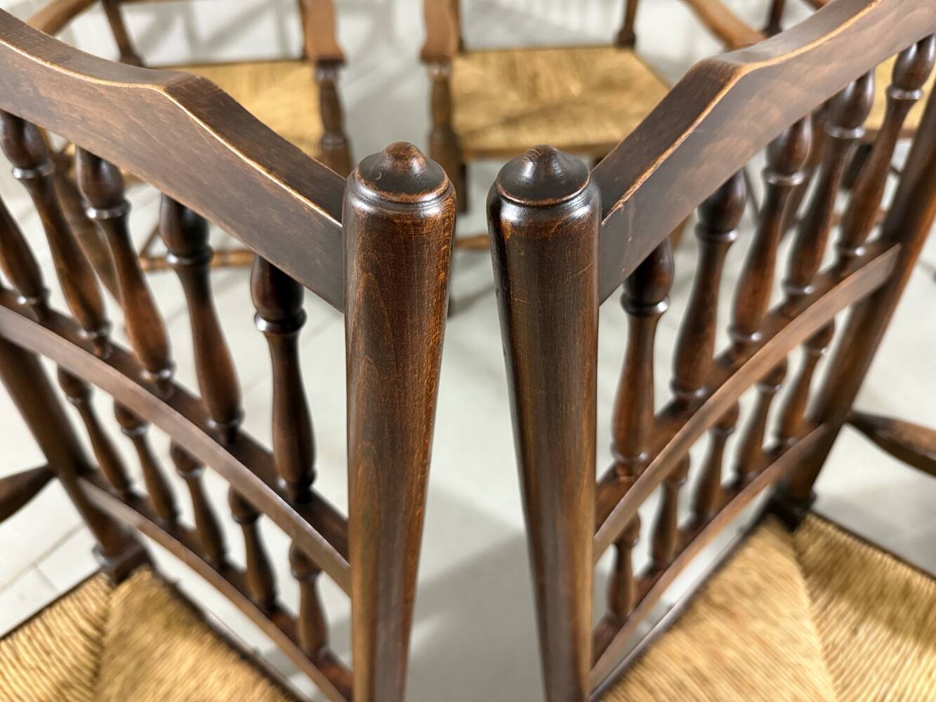 Lancashire spindleback dining arm chairs 1900's