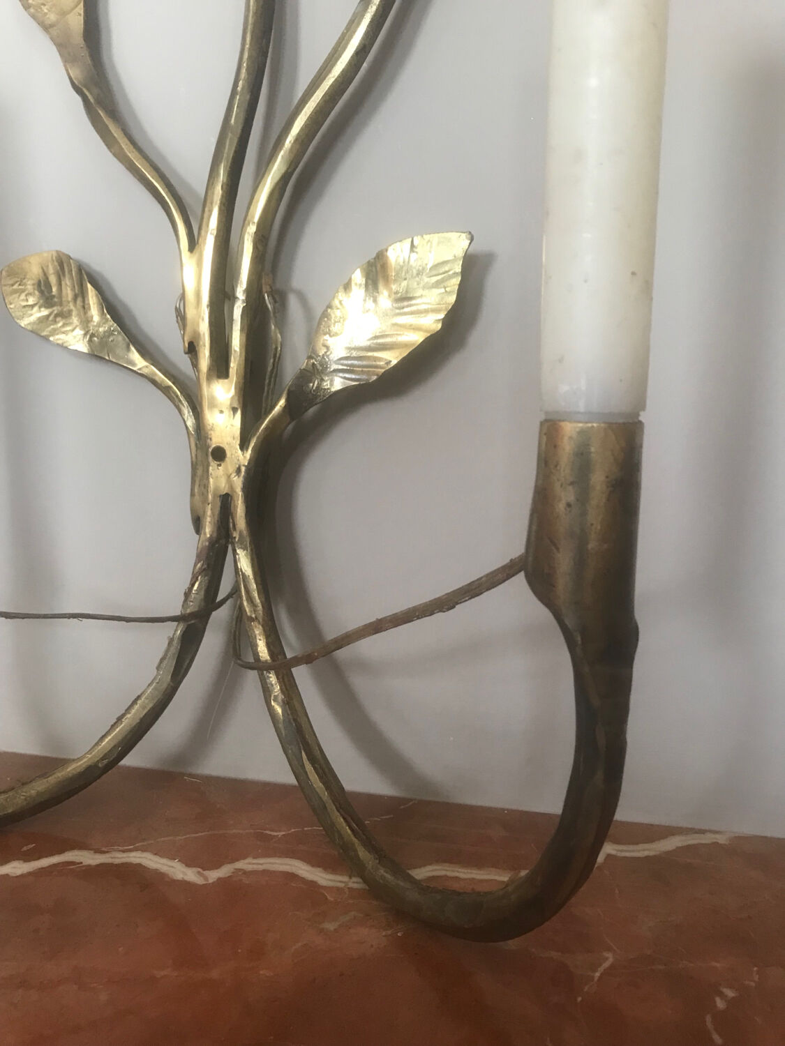 Bronze wall lamps leaves of branches