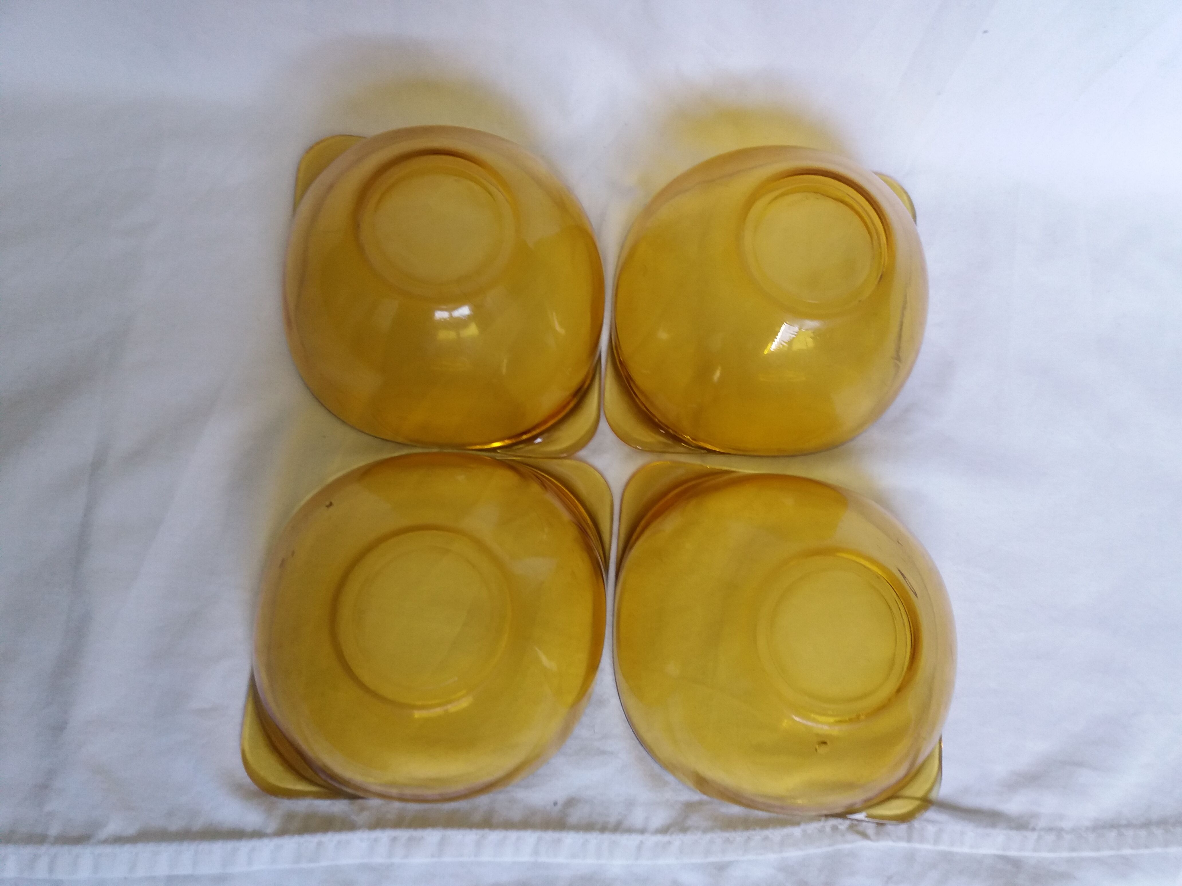 Amber glass ear bowls