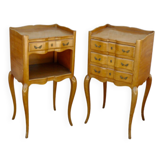 Pair of bedside tables Louis XV style