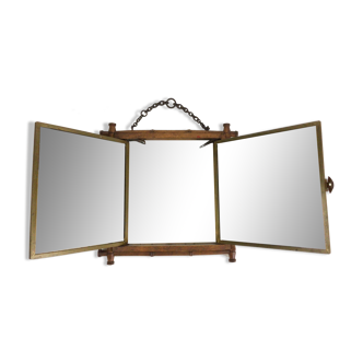 Tripletical barber mirror lb patented sgdg
