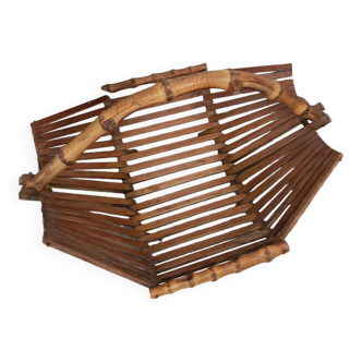 Mid-twentieth bamboo fruit basket