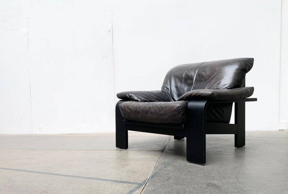Postmodern German brutalist lounge chair by Rolf Benz for Musterring, 1990s.