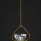 Art Decò Barovier e Toso Murano Glass and Brass Pendant Light, 1950
