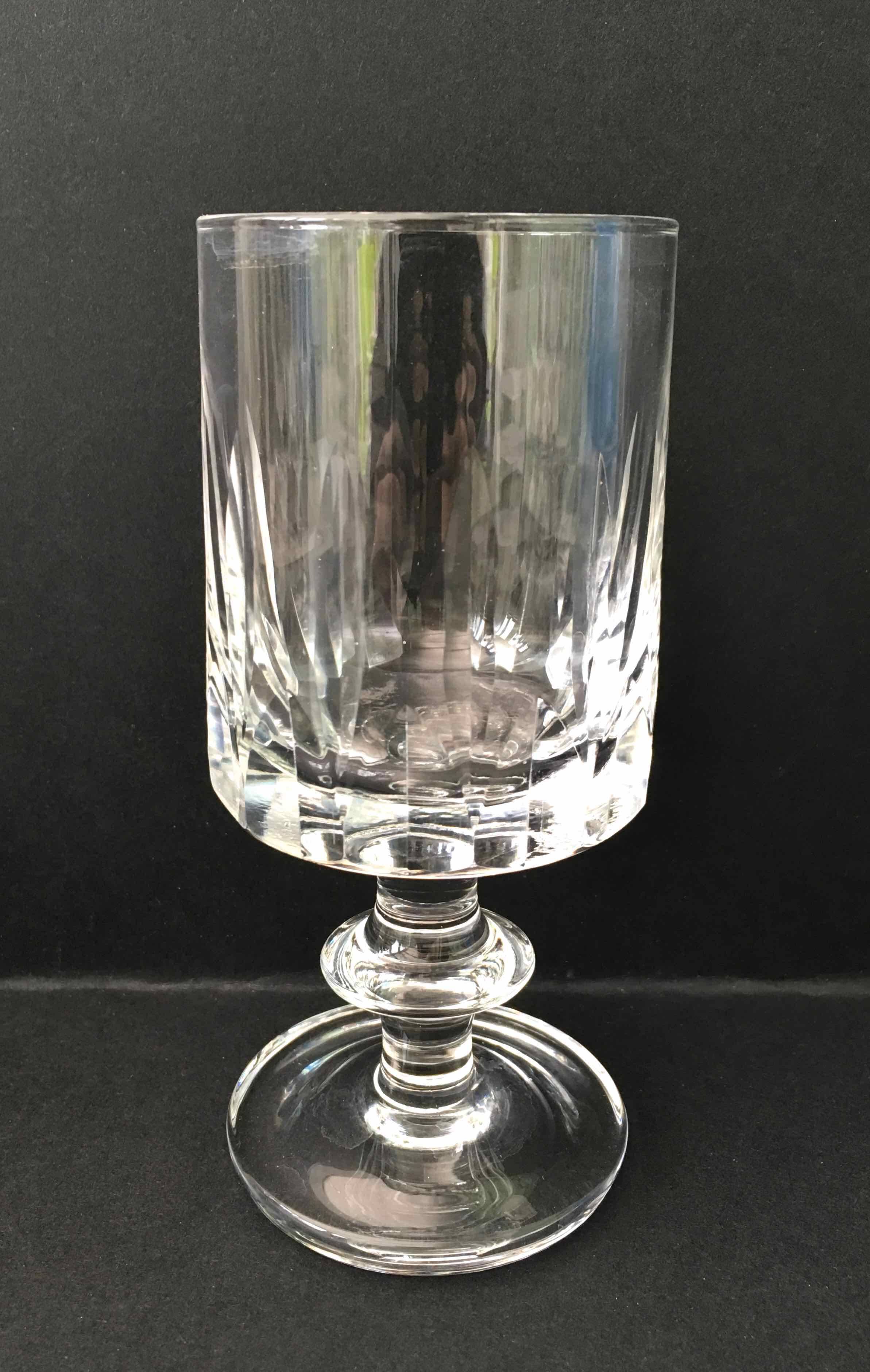 6 assorted crystal wine glasses