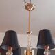 Vintage chandelier year 50 in brass and molded glass
