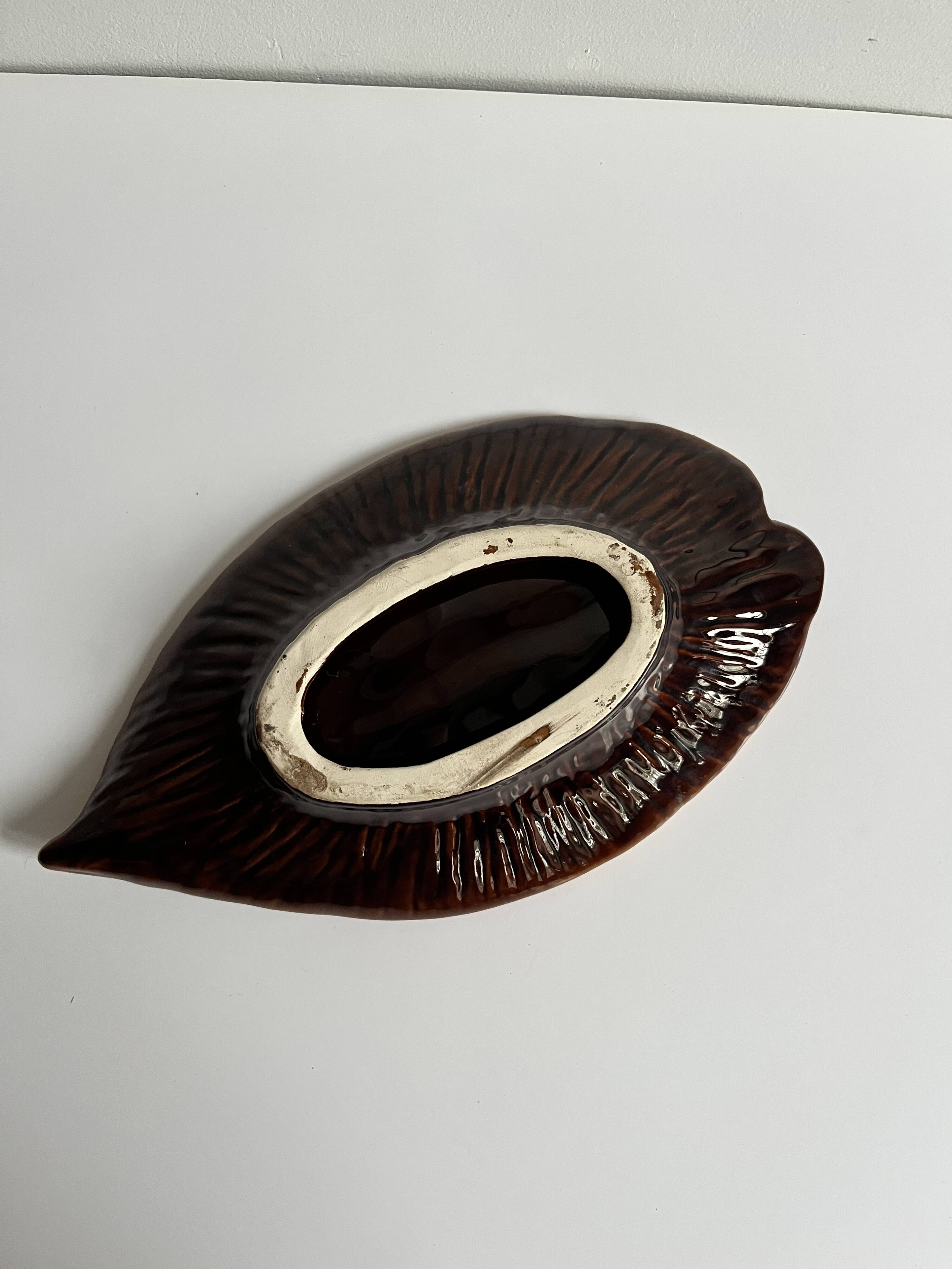 Vide poche céramique feuille