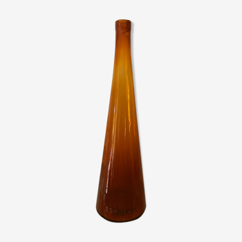 Conical vase in amber glass