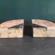 Pair of French vintage marble bookends, art Deco