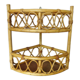 Rattan corner shelf 60s 70s