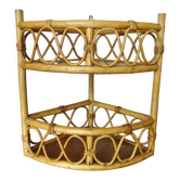 Rattan corner shelf 60s 70s
