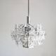 German Chromed Chandelier with Crystals from Kinkeldey, 1960s