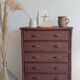 Commode en rotin vintage circa années 70