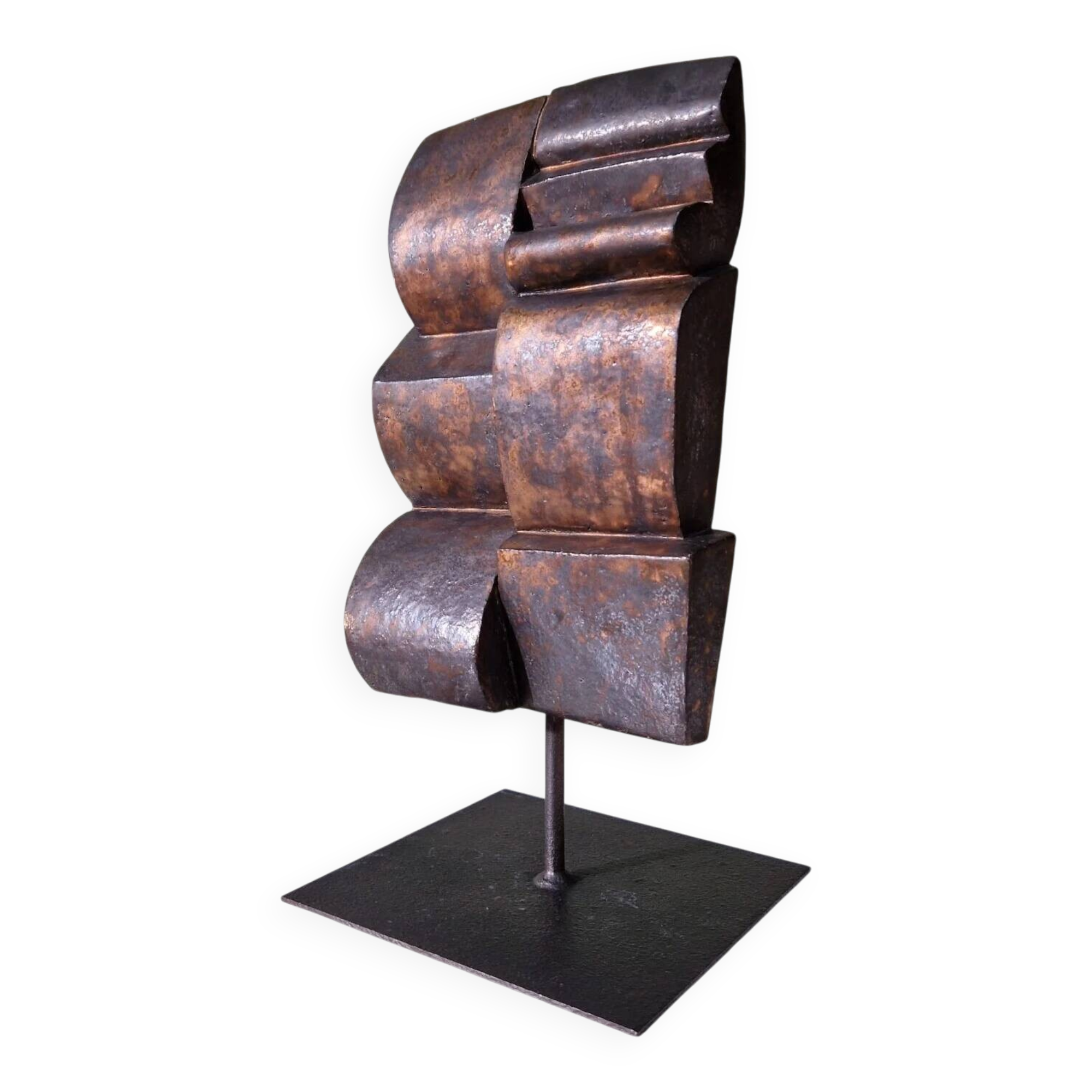 Copper glaze Cor Dam sculpture in fireclay, 1970s