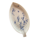Haviland porcelain leaf-shaped appetizer dish with forget-me-not motif