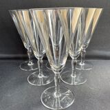 Verres à pied conique (6) - art nouveau - cristal soufflé léger uni