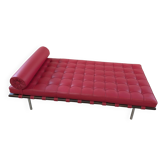 Barcelona day bed by Mies van der Rohe for Knoll - brick red leather
