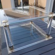 Table basse plexiglas verre vintage design années 70