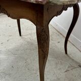 Louis XV mid-table in oak and marble, 18th century.
