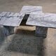 Vintage nesting coffee table trio square white Calacatta Carrara marble Italy