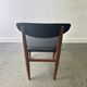 Four Schreiber Mid Century Dining Chairs Black Leatherette Floating Backres