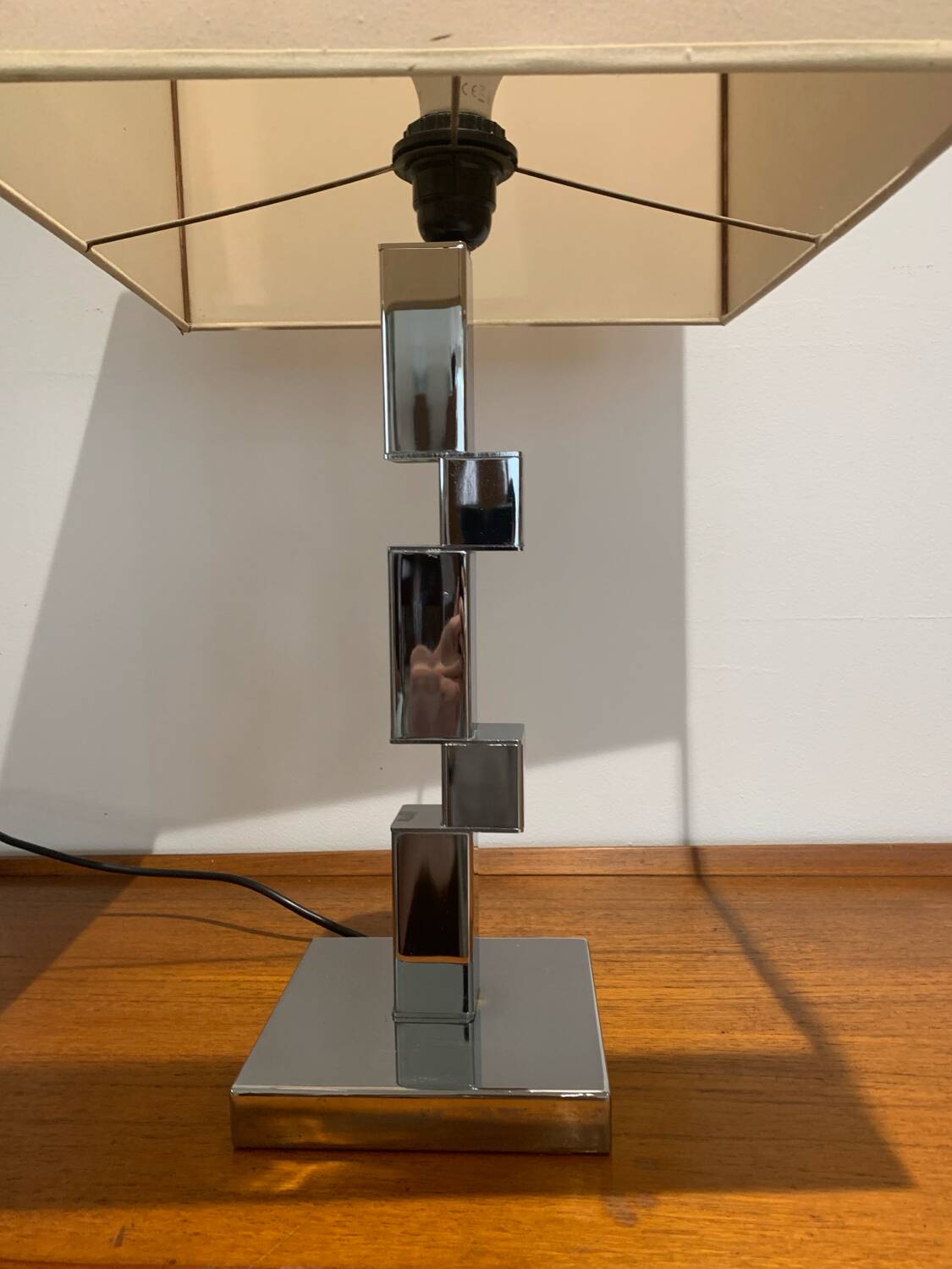Vintage space age modernist chrome lamp circa 1970