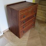 Art Deco chest of drawers with 4 drawers in oak, France 1930s-50s