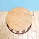 Rattan and oak coffee table