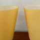 Paire de lampes design en opaline jaune et métal
