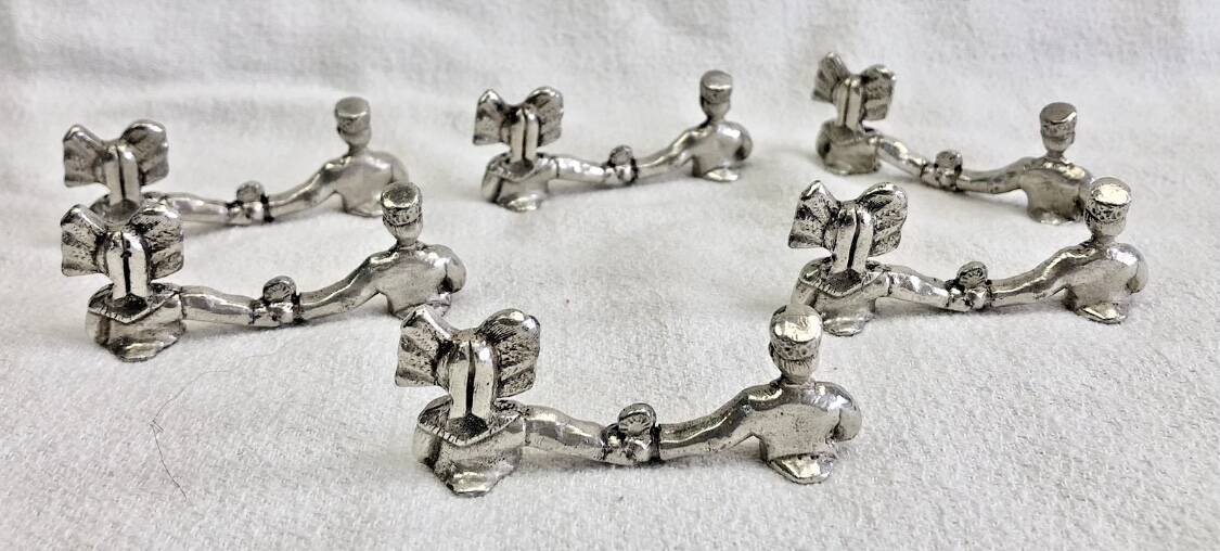 6 silver-plated knife rests Schlumberger Alsace Lorraine