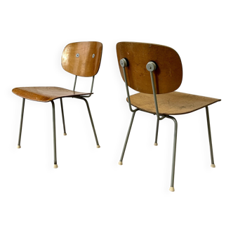 Pair of "116" chairs by Wim Rietveld for Gispen, 1950s