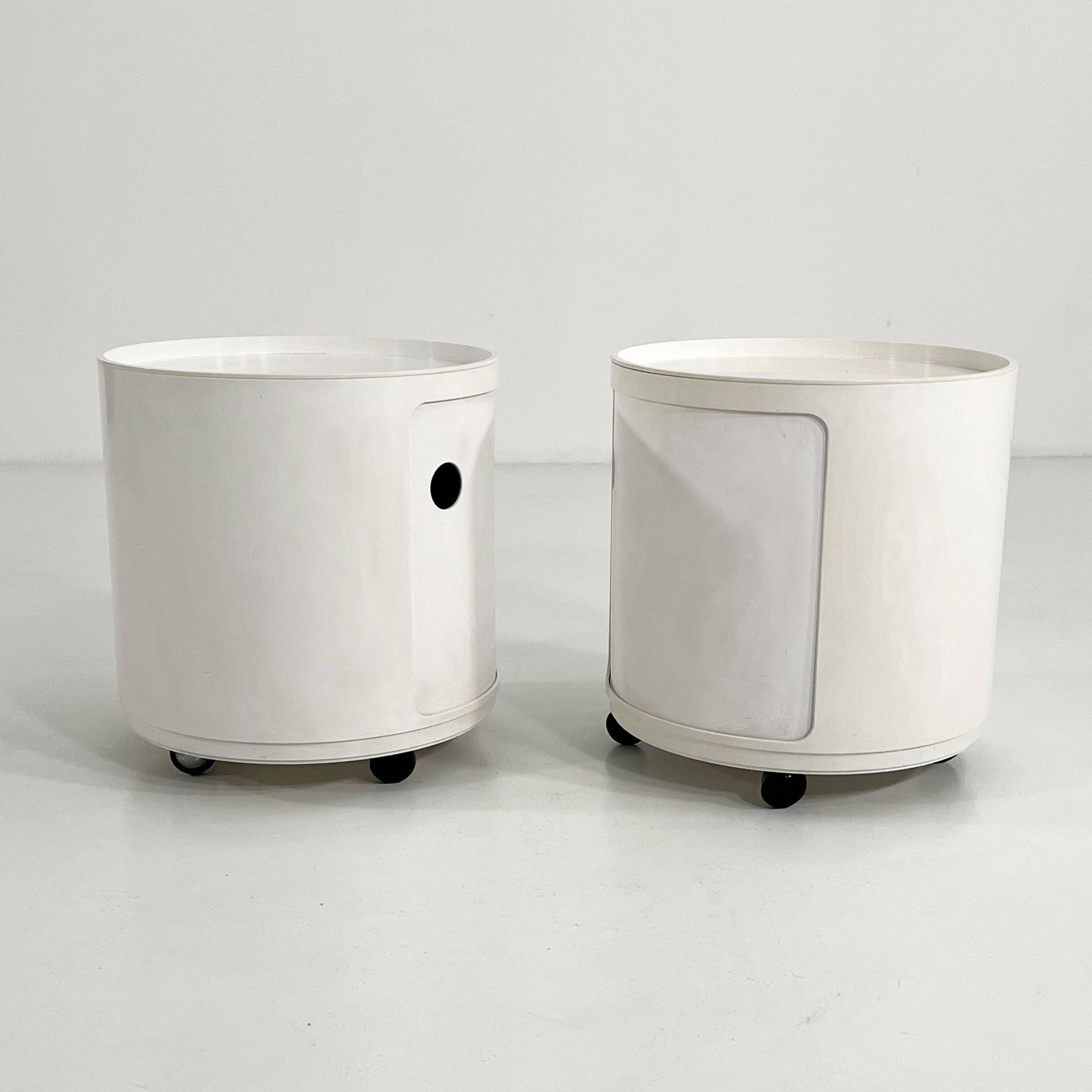 Paire de tables de nuit, Componibili par Anna Castelli pour Kartell, 1970