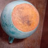 Turquoise ceramic pitcher vase