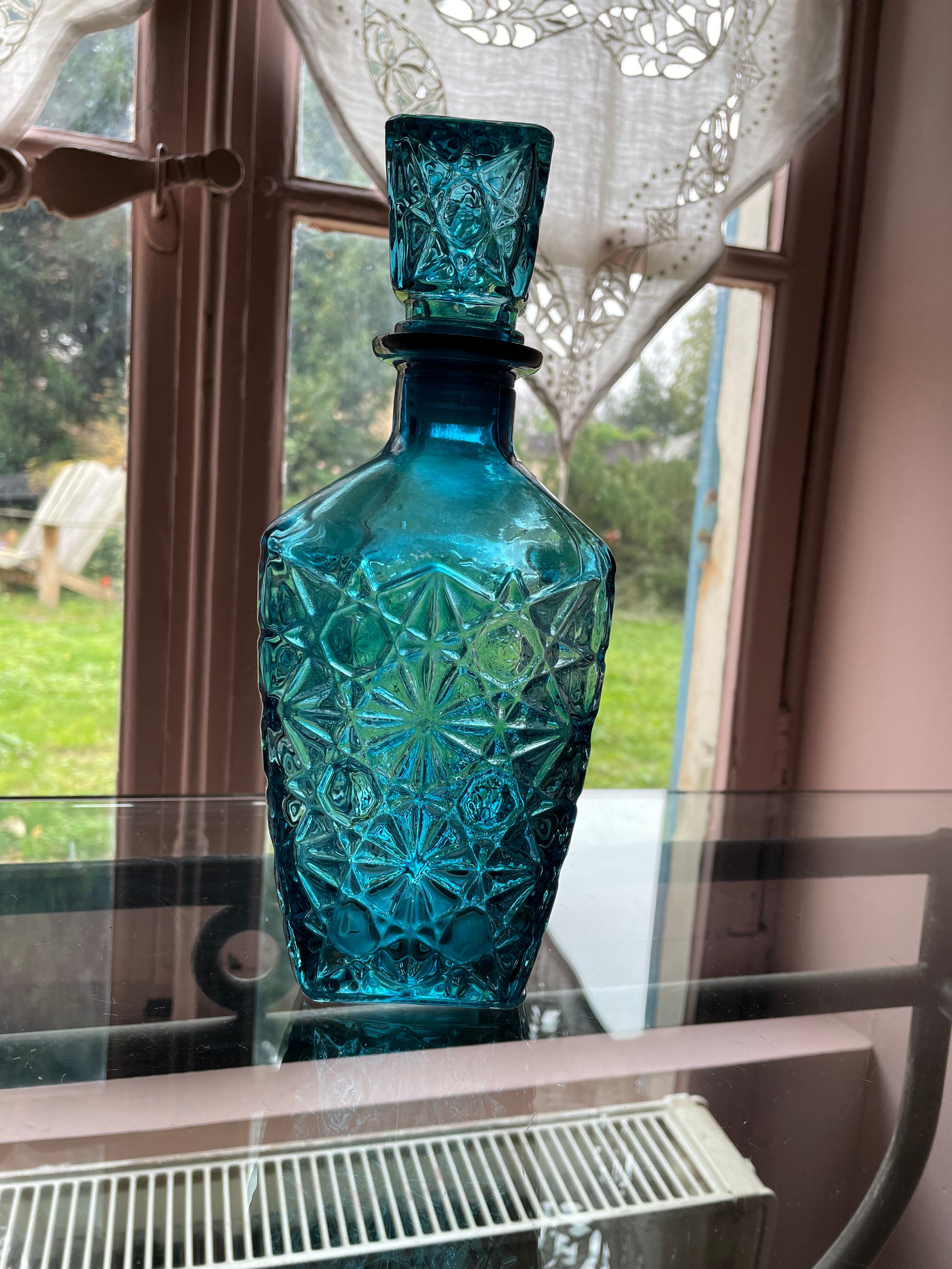 Blue glass bottle