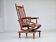 1970s, Danish highback rocking chair, oak wood, furniture wool, original condition.