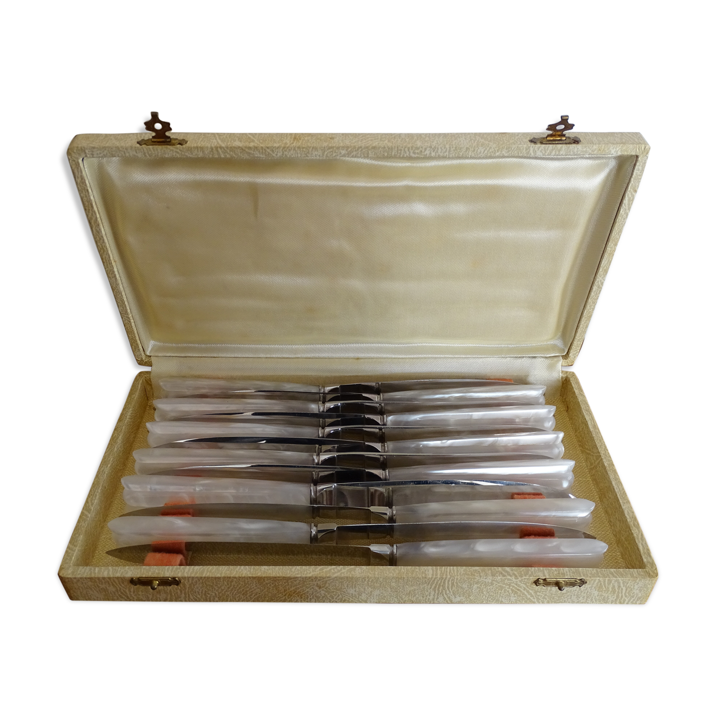 12 knives style Art Deco stainless steel in case