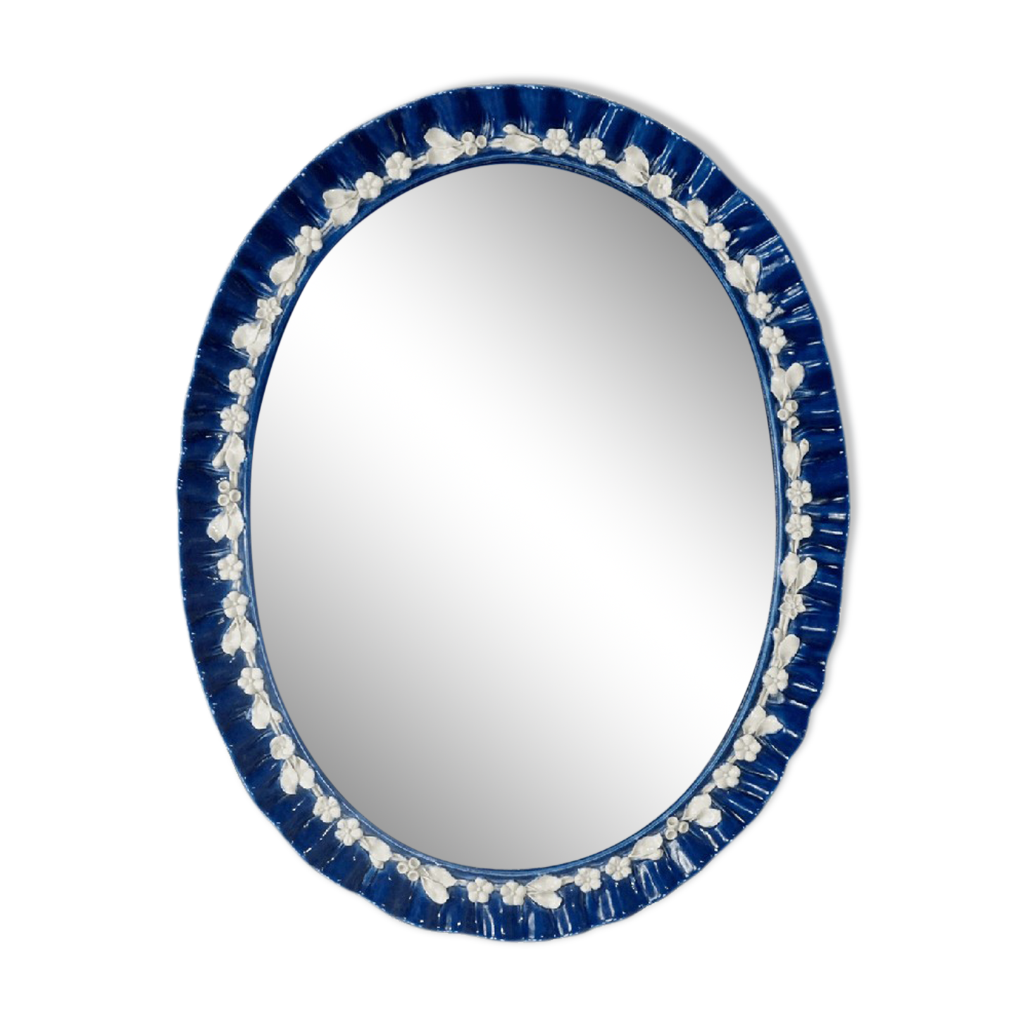 Antique mirror in porcelain from Italy - 64x50cm